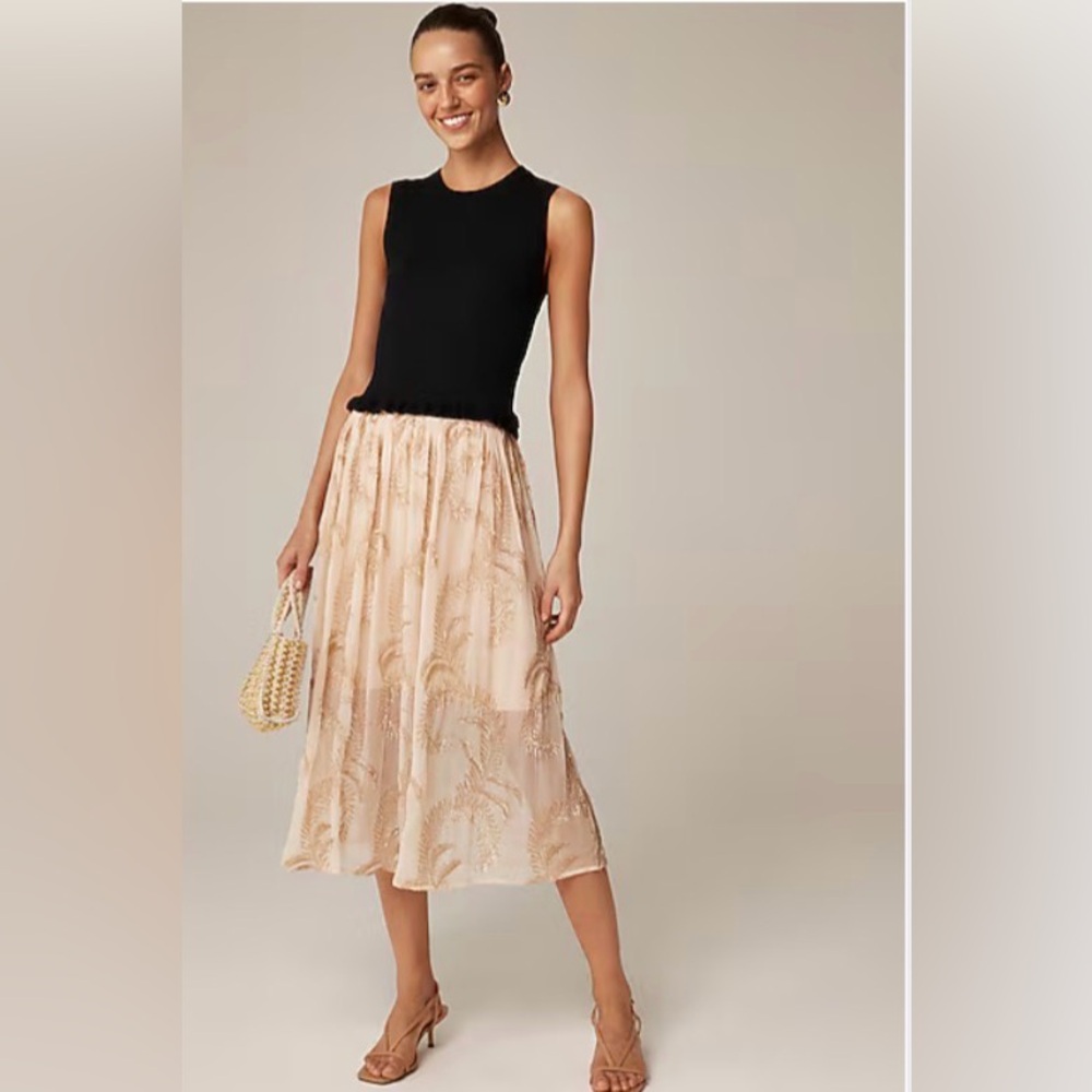 J. Crew Collection Caterina Skirt in Crinkle Chiffon